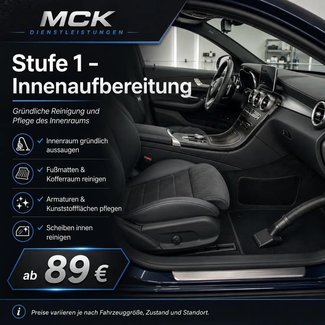Stufe 01: Innenaufbereitung, ab 89 €